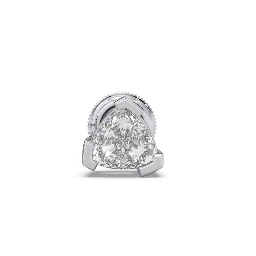 Split Trillion Cut Diamond Men'S Single Ear Stud Earring | Bombay Screw | Certified Lab Grown Diamond | Bis Hallma : LJ-ME0004