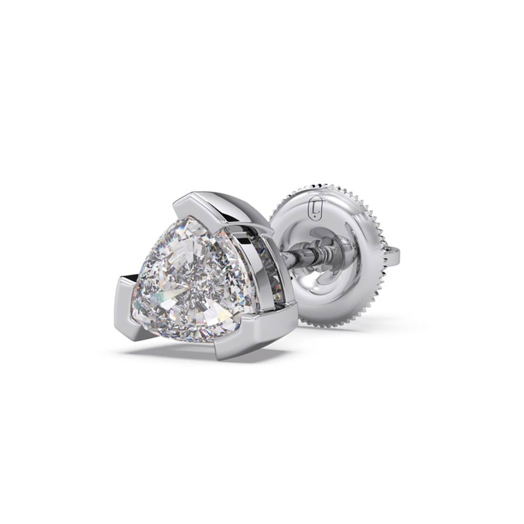 Split Trillion Cut Diamond Men'S Single Ear Stud Earring | Bombay Screw | Certified Lab Grown Diamond | Bis Hallma : LJ-ME0004