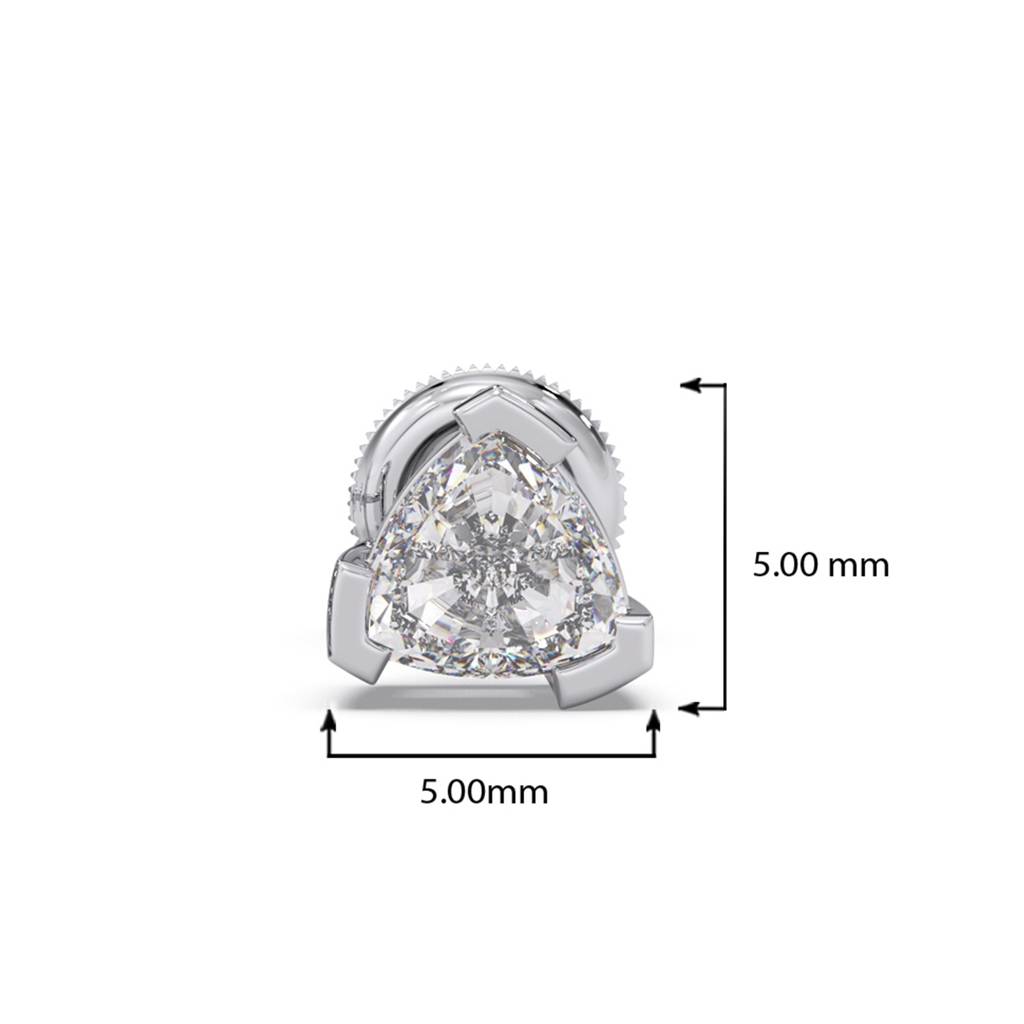 Split Trillion Cut Diamond Men'S Single Ear Stud Earring | Bombay Screw | Certified Lab Grown Diamond | Bis Hallma : LJ-ME0004
