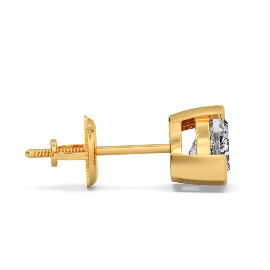 Split Trillion Cut Diamond Men'S Single Ear Stud Earring | Bombay Screw | Certified Lab Grown Diamond | Bis Hallma : LJ-ME0004