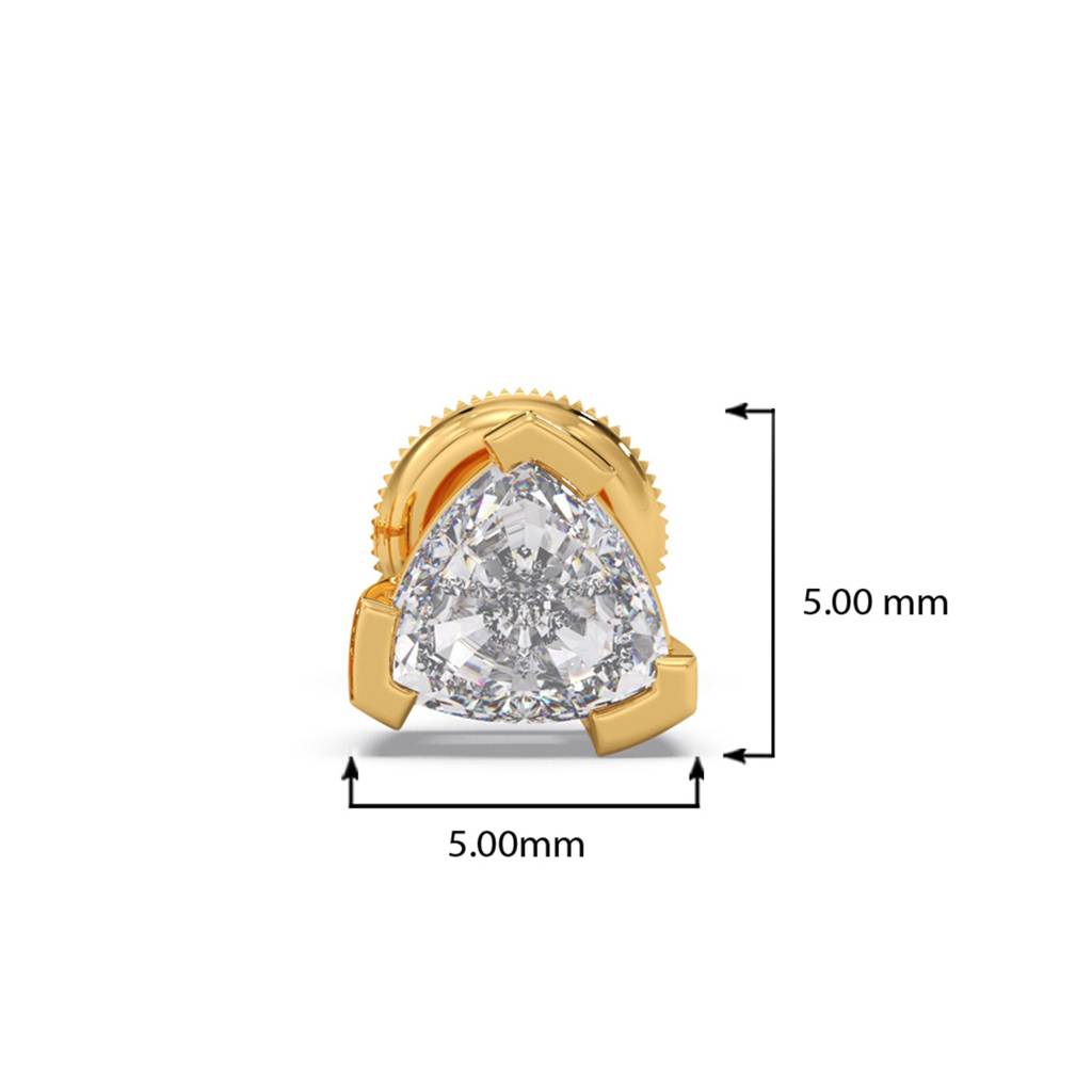 Split Trillion Cut Diamond Men'S Single Ear Stud Earring | Bombay Screw | Certified Lab Grown Diamond | Bis Hallma : LJ-ME0004