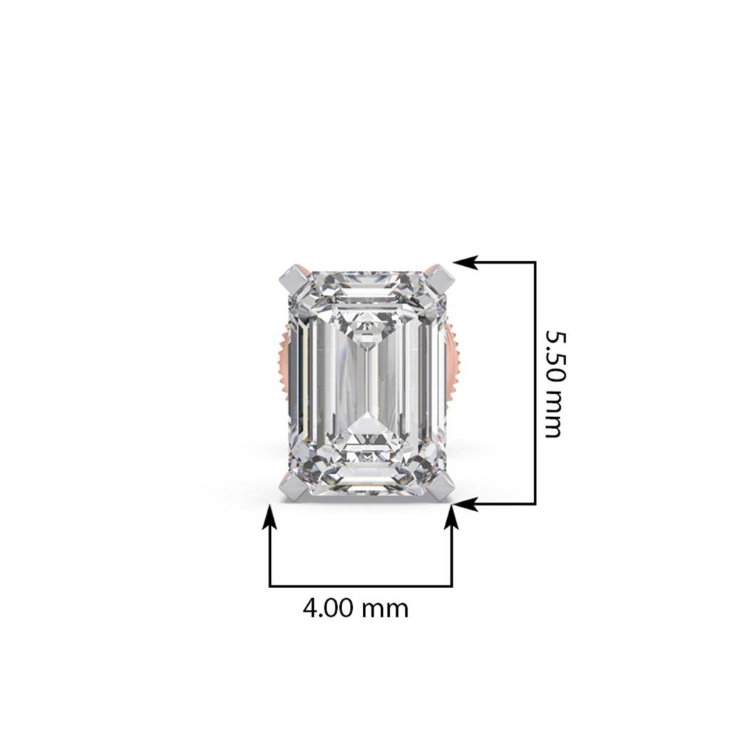 Emerald Solitaire Men'S Stud | Bis And Igi Certified Fine Jewelry | Bombay Screw | 14Kt Yellow Gold | Lab Grown Cv : LJ-ME0014