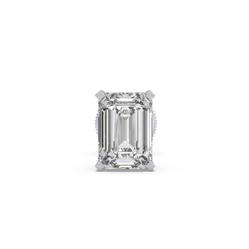 Emerald Solitaire Men'S Stud | Bis And Igi Certified Fine Jewelry | Bombay Screw | 14Kt Yellow Gold | Lab Grown Cv : LJ-ME0014