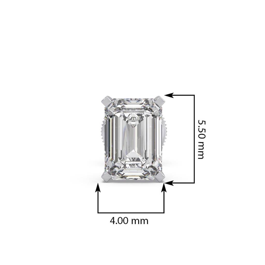 Emerald Solitaire Men'S Stud | Bis And Igi Certified Fine Jewelry | Bombay Screw | 14Kt Yellow Gold | Lab Grown Cv : LJ-ME0014
