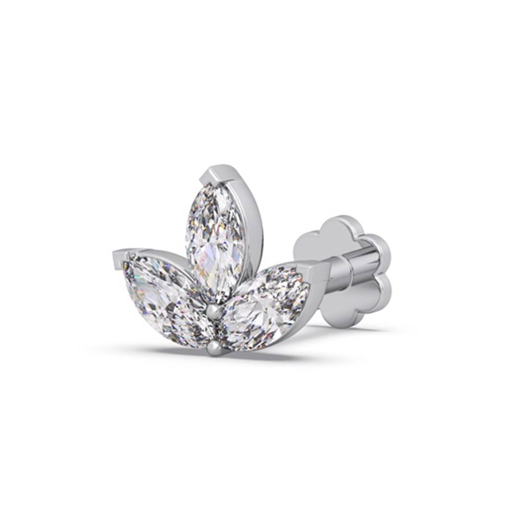 14K Marquise Cut Lgd Of 0.15 Ct | Lab Grown Diamonds |South Screw | Bis Hallmark | Igi Certificate| Daily Wear And : LJ-NP0024