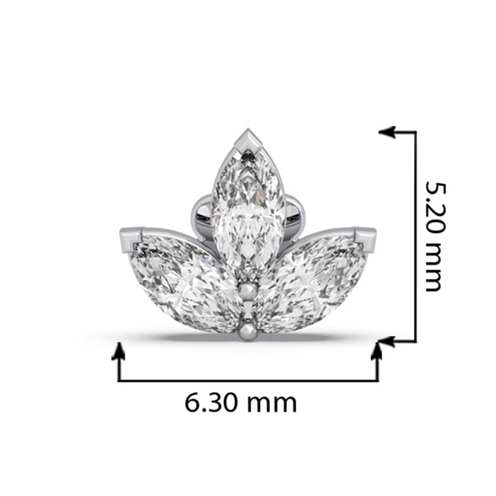 14K Marquise Cut Lgd Of 0.15 Ct | Lab Grown Diamonds |South Screw | Bis Hallmark | Igi Certificate| Daily Wear And : LJ-NP0024