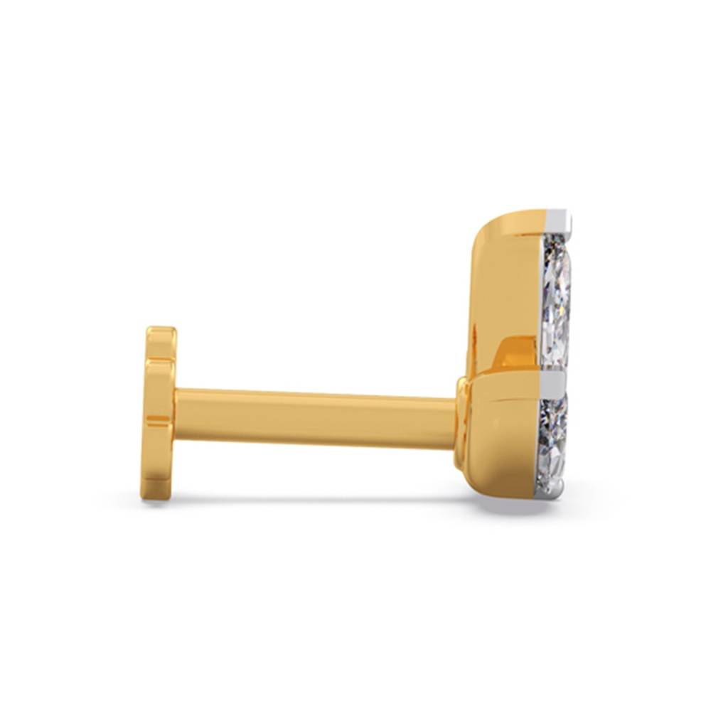 14K Marquise Cut Lgd Of 0.15 Ct | Lab Grown Diamonds |South Screw | Bis Hallmark | Igi Certificate| Daily Wear And : LJ-NP0024
