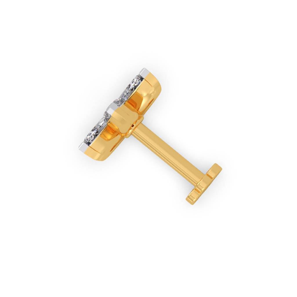 14K Marquise Cut Lgd Of 0.15 Ct | Lab Grown Diamonds |South Screw | Bis Hallmark | Igi Certificate| Daily Wear And : LJ-NP0024