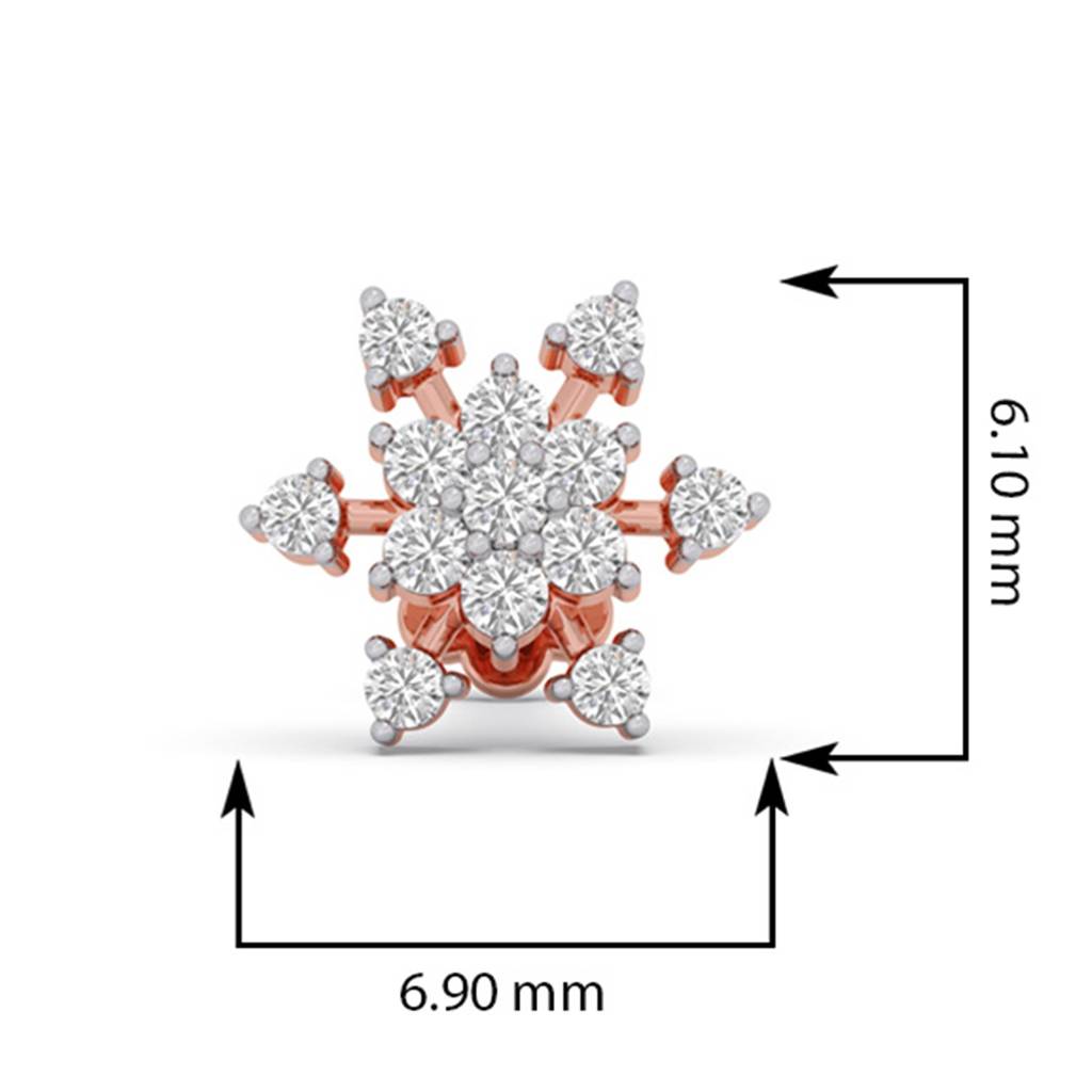 14K Diamond Nosepin For Women Small 0.068 Ct Lab Grown Diamonds With South Screw |Bis Hallmark|Igi Certificate| Pe : LJ-NP0064