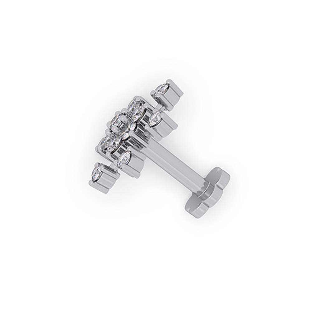 14K Diamond Nosepin For Women Small 0.068 Ct Lab Grown Diamonds With South Screw |Bis Hallmark|Igi Certificate| Pe : LJ-NP0064