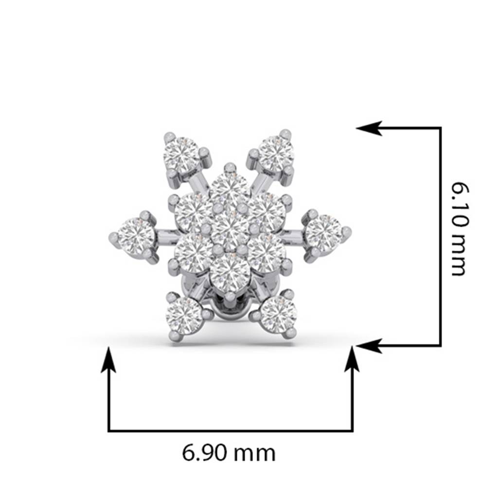 14K Diamond Nosepin For Women Small 0.068 Ct Lab Grown Diamonds With South Screw |Bis Hallmark|Igi Certificate| Pe : LJ-NP0064