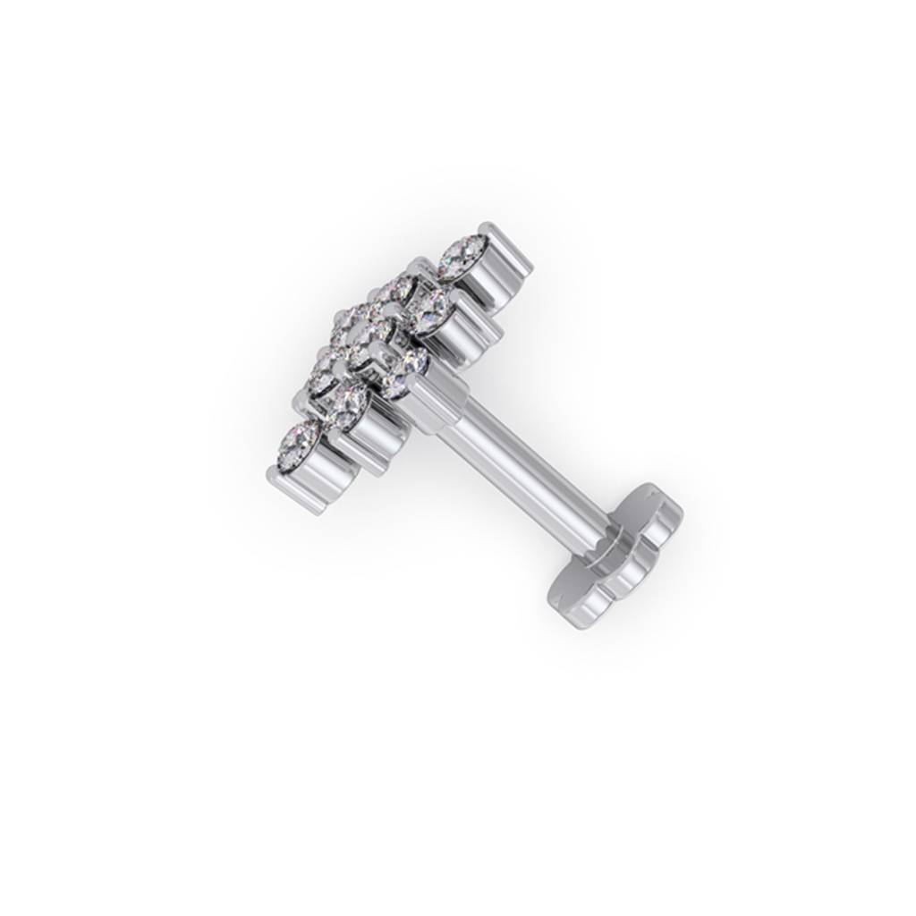 14K Gold Nosepin For Women With 0.076 Ct Lab Grown Diamonds |South Screw | Bis Hallmark | Igi Certificate| Daily W : LJ-NP0072