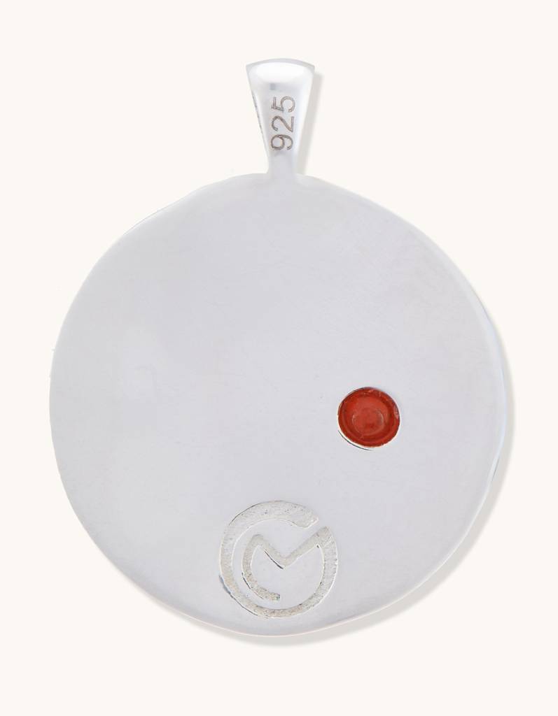 Carnelian & Kundan Full Moon Pendant : LLPE104