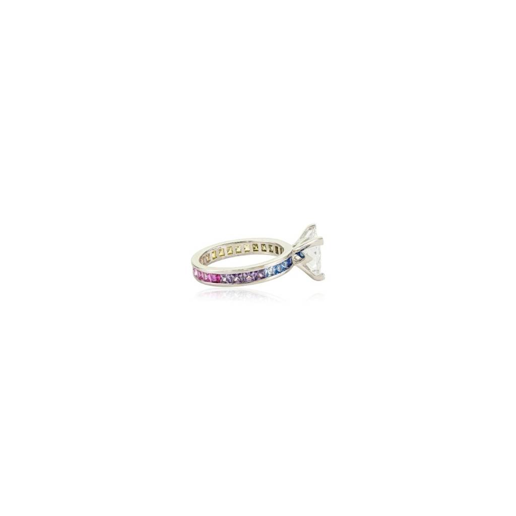 925 Silver Emerald Cut Cz Diamond Ring For Women : LM163