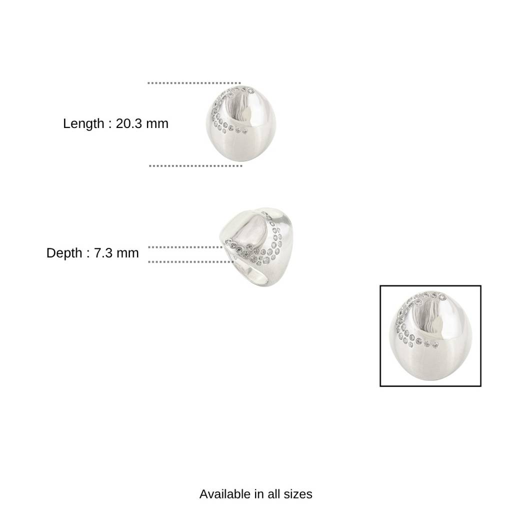 925 Silver Signet Ring With Flush Setting Sparkling Cz Diamonds : LM166