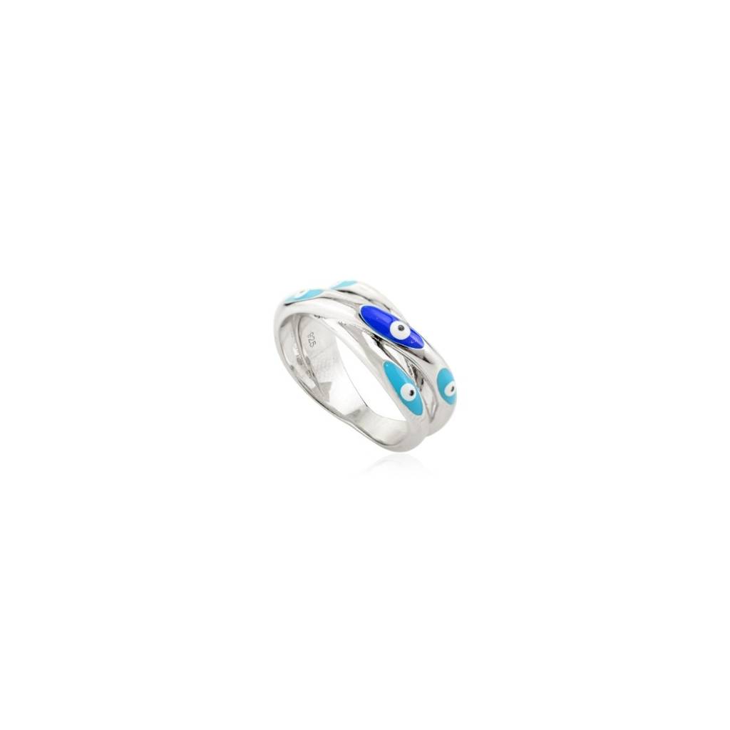 Evil Eye Spiritual Protective Silver Ring : LM26