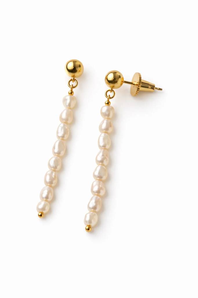 Long Pearl Drop Earrings : ERG-LNG-PRL-DRP