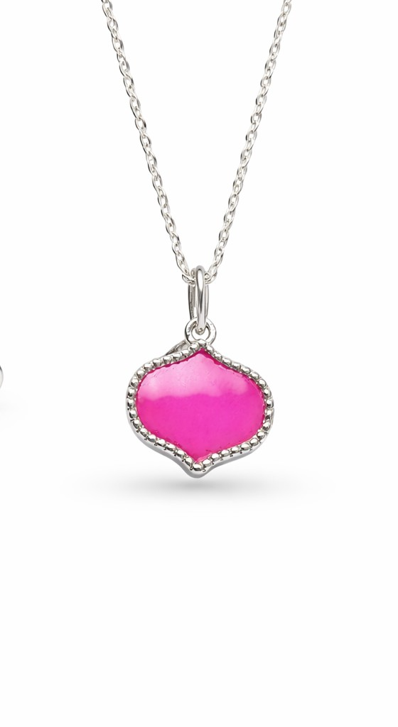 Lotus Gemstone Detachable Pendant : PD-LS06-SL-PNK