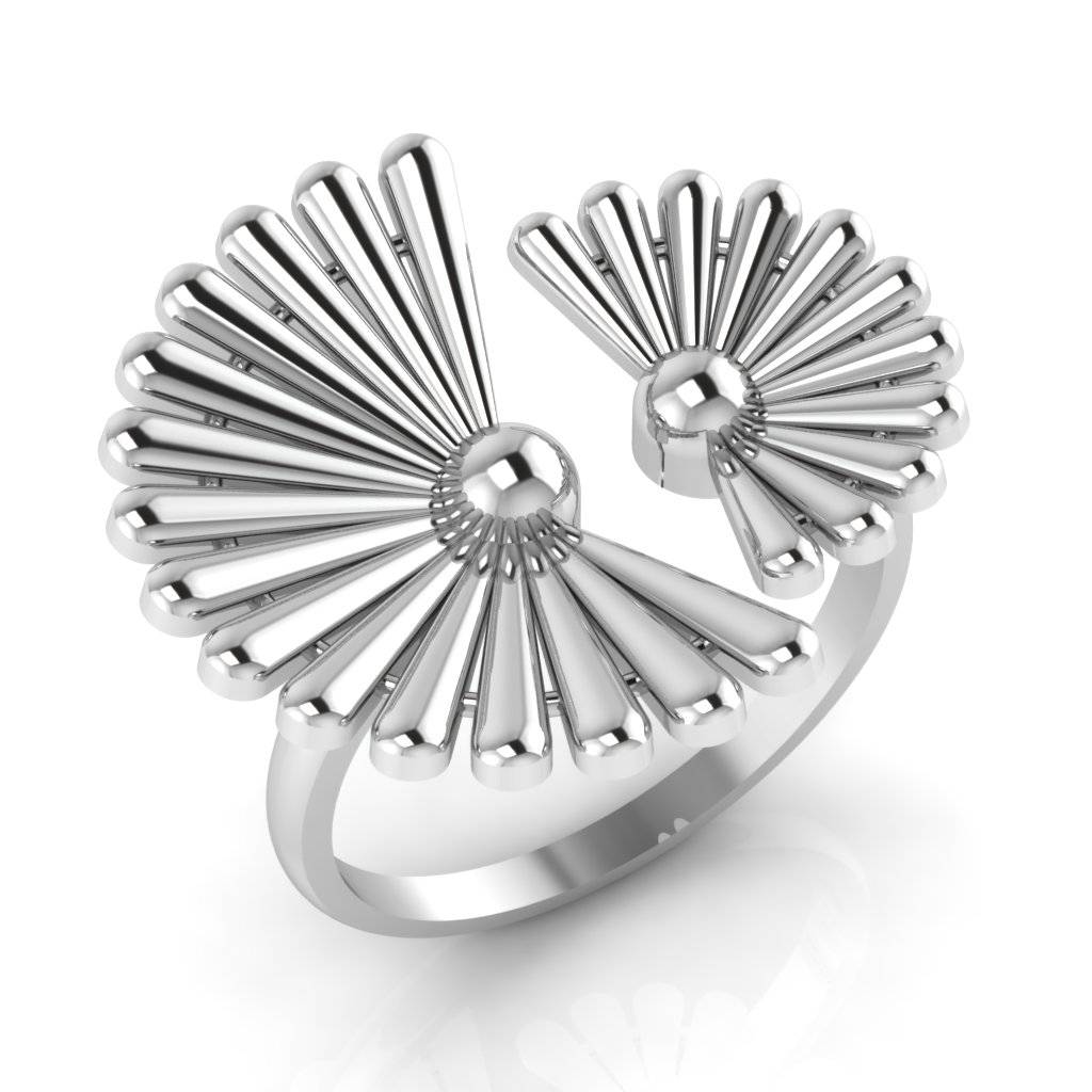 Silver Zircon Sunrise Ring