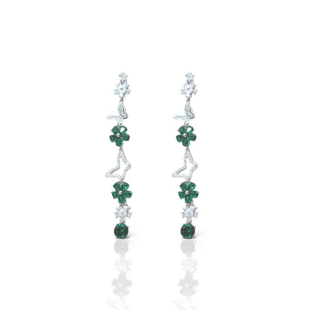 Flutterflora Green Earrings : lvd52