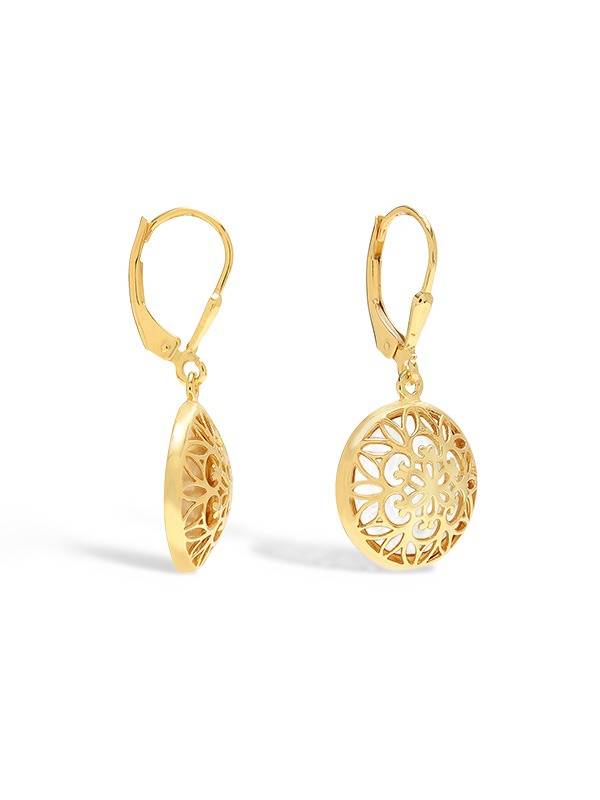 Gold Mother-Of-Pearl Leverback Earrings : LZER184870MPFG