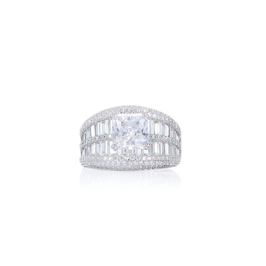 Zen Spark Diamond Silver Ring : R069-WH-D-10