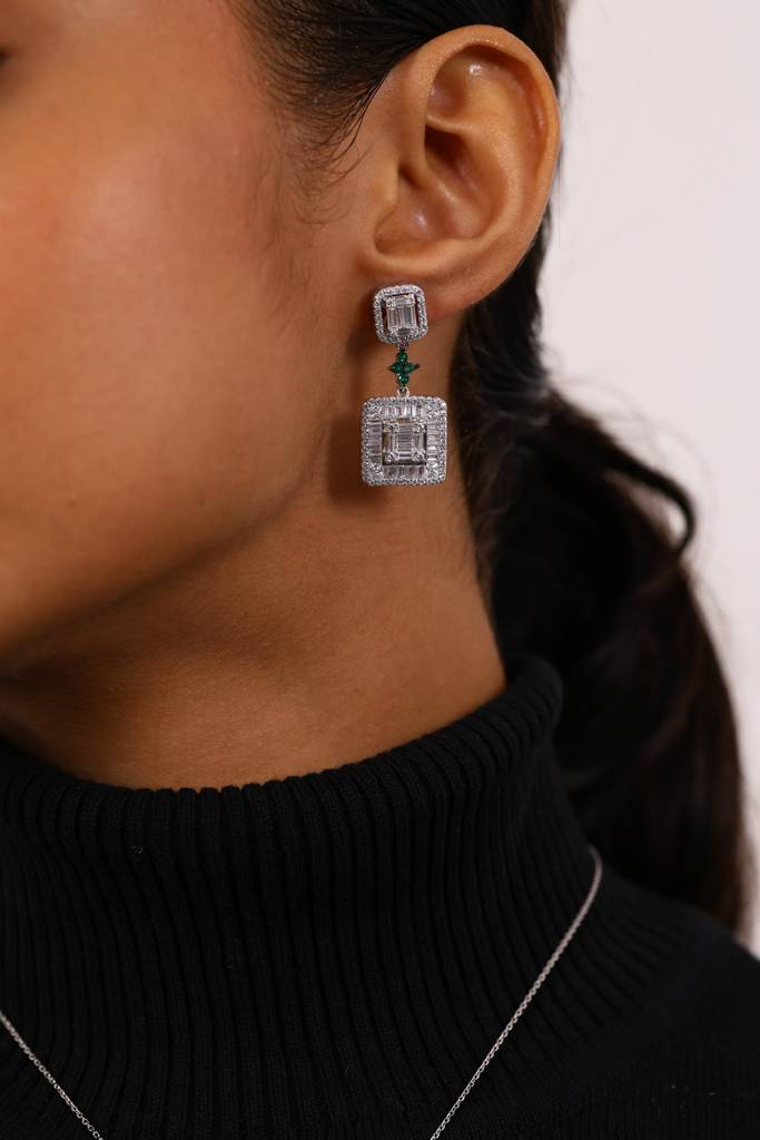 Cocktail Diamond Silver Pendant Set : PS013