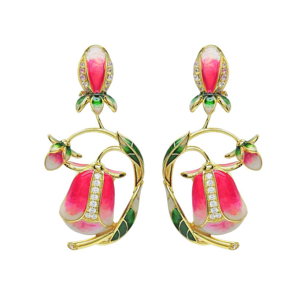 Drop Dead Pink Tulip Earring : 2290ER