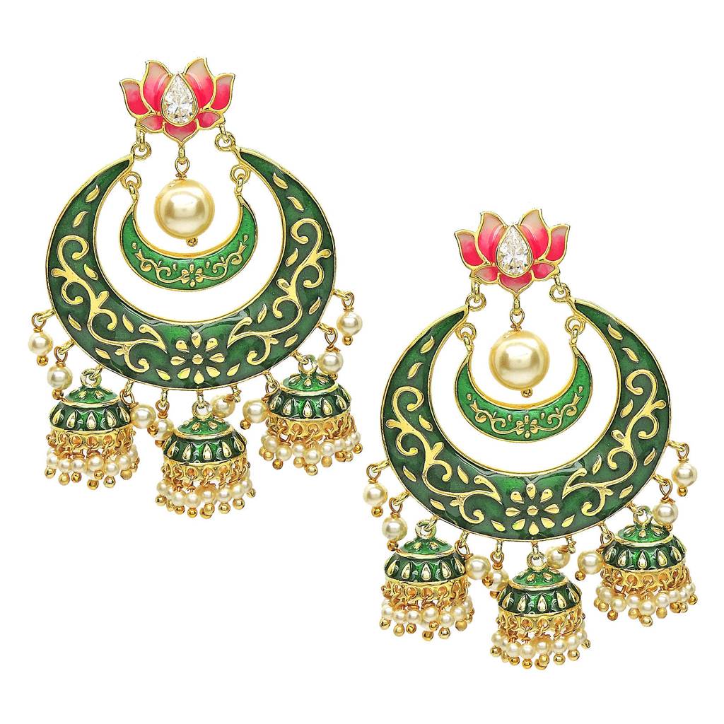 Majestic Green Chandbali : 2188ERC