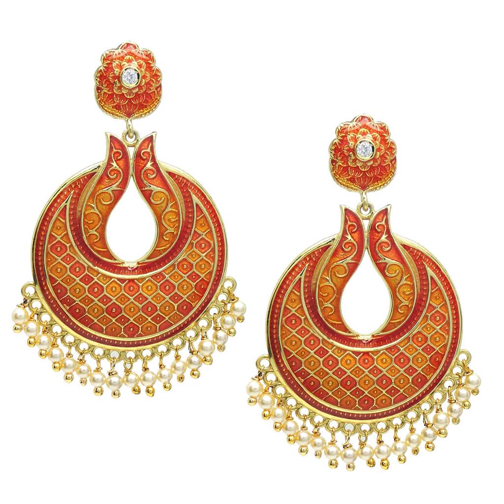 Traditional Rose Chandbali : 2219ER