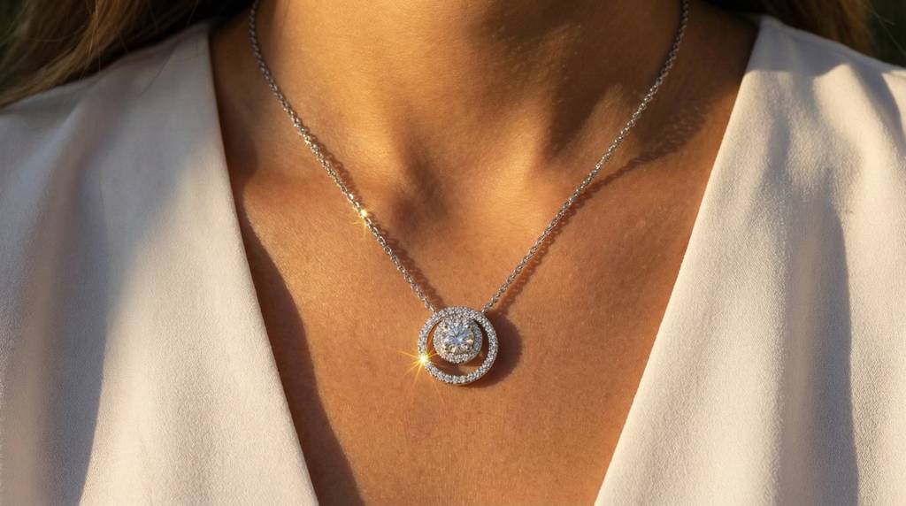 Orbit Pendant Necklace For Women | Modern Circular Motion Inspired Jewellery : 7310552266