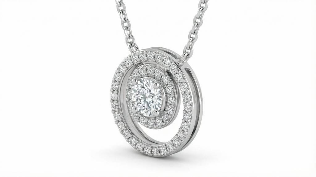Orbit Pendant Necklace For Women | Modern Circular Motion Inspired Jewellery : 7310552266