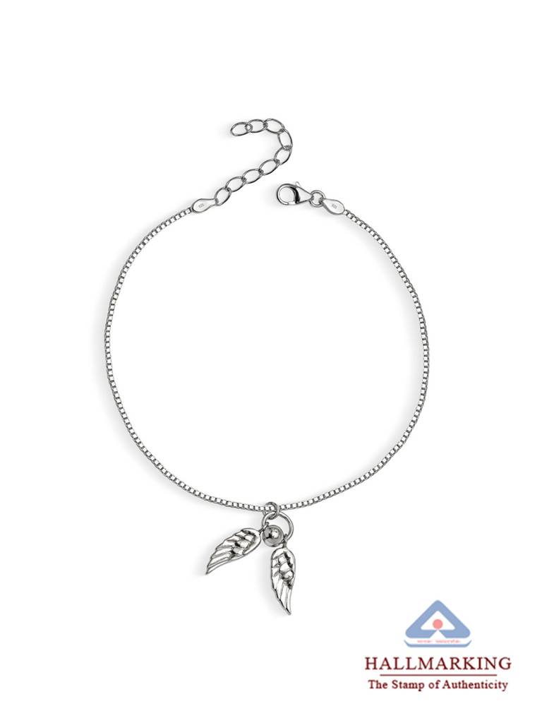 Guardian Grace Angel Wing Silver Anklet : MAN247308S10IRH