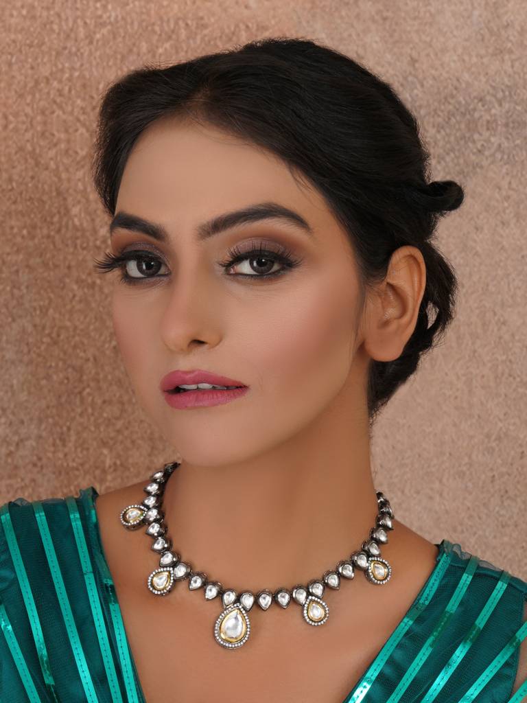 Dual Tone Kundan Neckpiece : RRA23-56