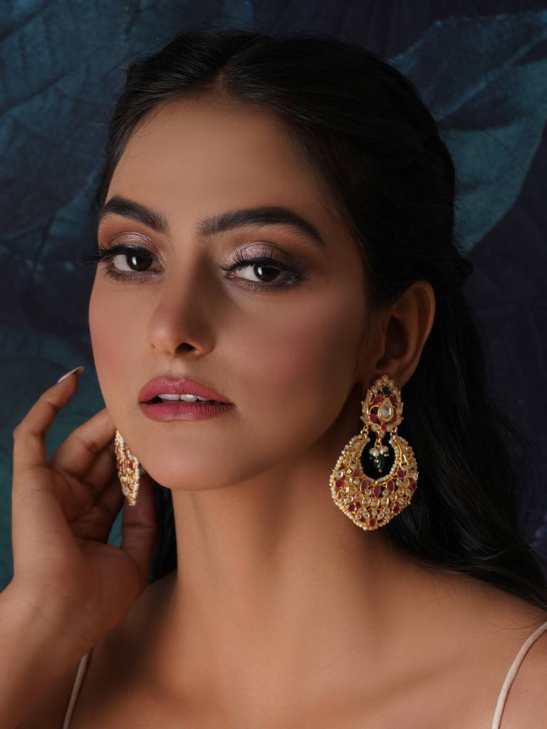 Kundan Chand Earrings : RRA23-22