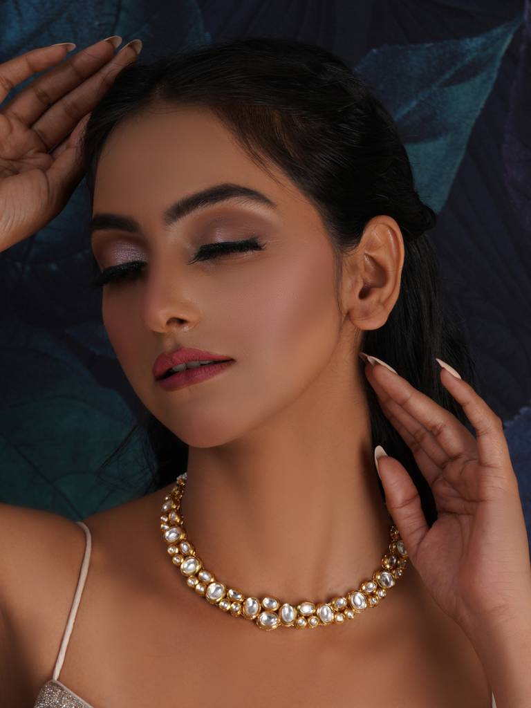 Kundan Stacked Neckpiece : RRA23-50