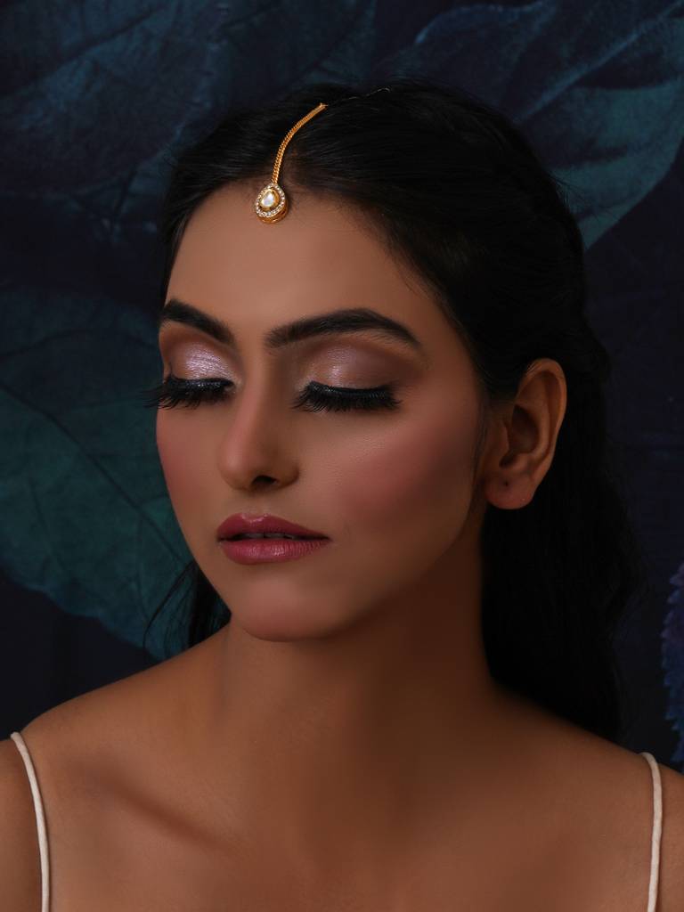 Teardrop Kundan & Crystal Maang Tikka : RRA23-48