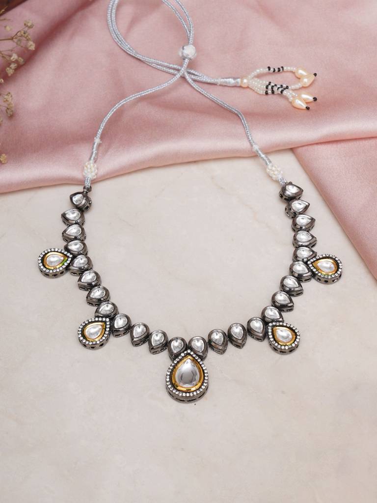 Dual Tone Kundan Neckpiece : RRA23-56