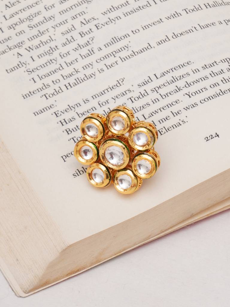 Kundan Flower Ring : RRA23-76