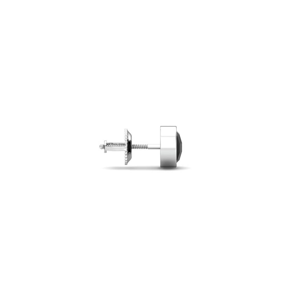 9K White Gold Yuvan Black Gents Stud : ME2019