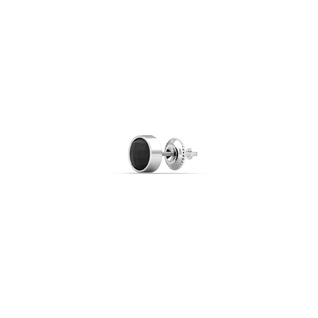 9K White Gold Yuvan Black Gents Stud : ME2019