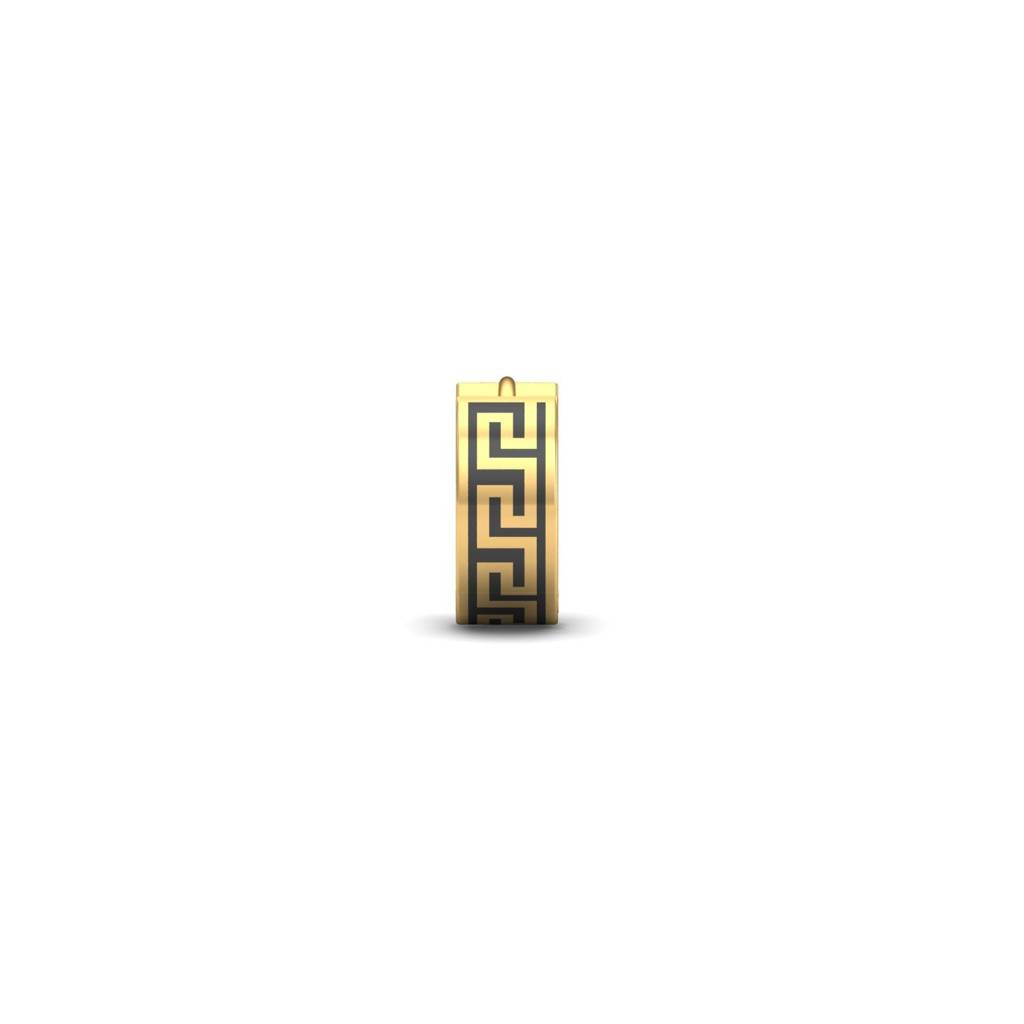 9K Yellow Gold Kai Black Mens Hoop : ME2034