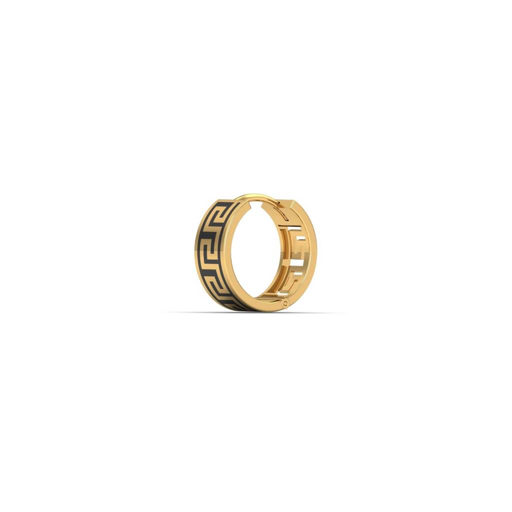9K Yellow Gold Kai Black Mens Hoop : ME2034