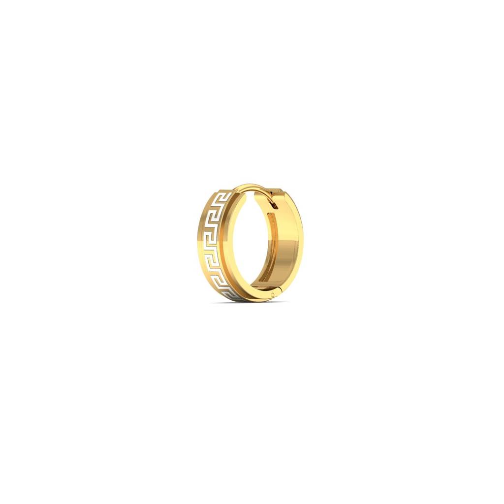 9K Yellow Gold Kai White Mens Hoop : ME2035