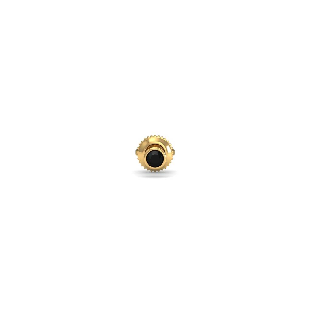 9K Yellow Gold Jet Mens Black Stud : ME52002