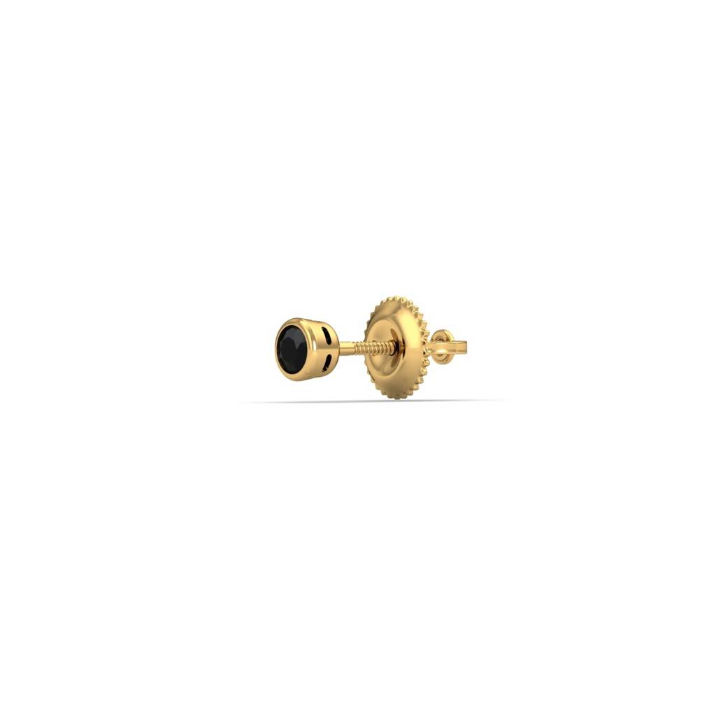9K Yellow Gold Jet Mens Black Stud : ME52002