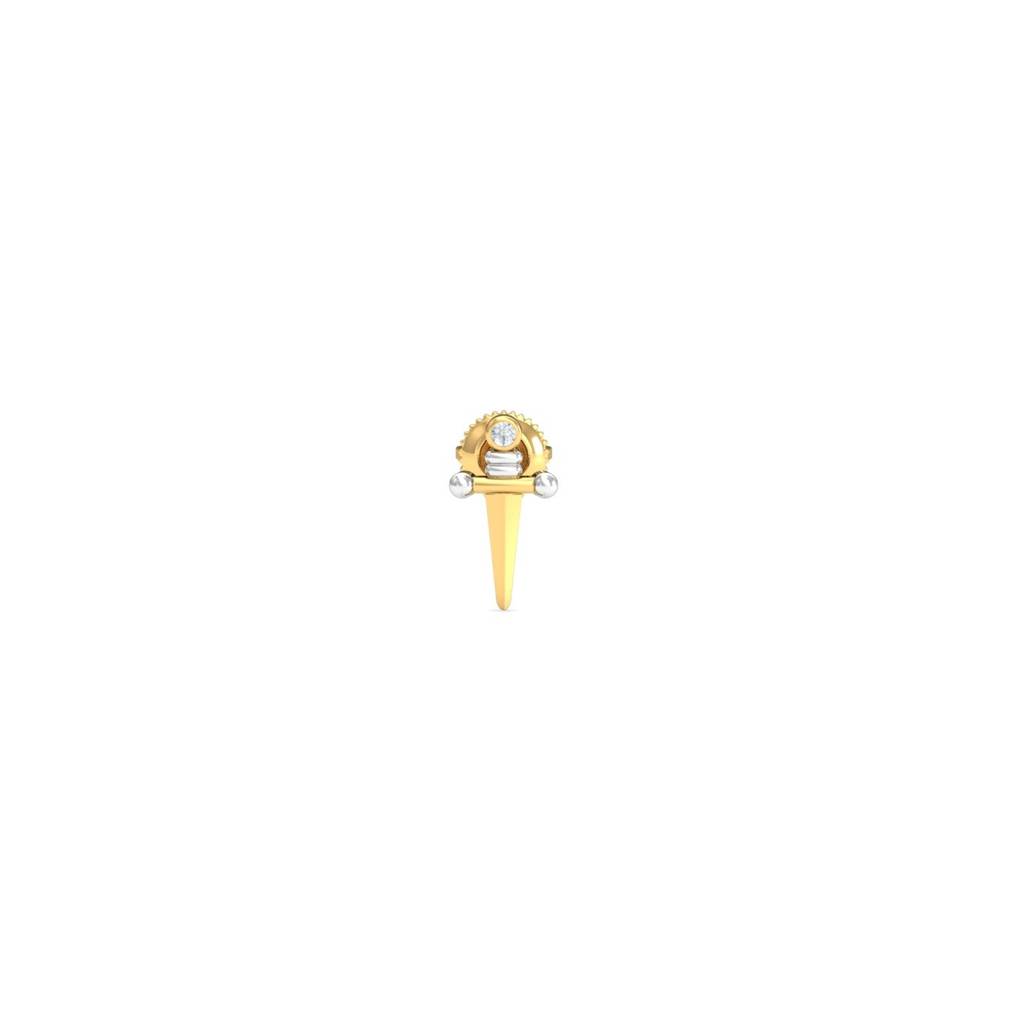 9K Yellow Gold Sword Diamond Stud For Men : ME52017