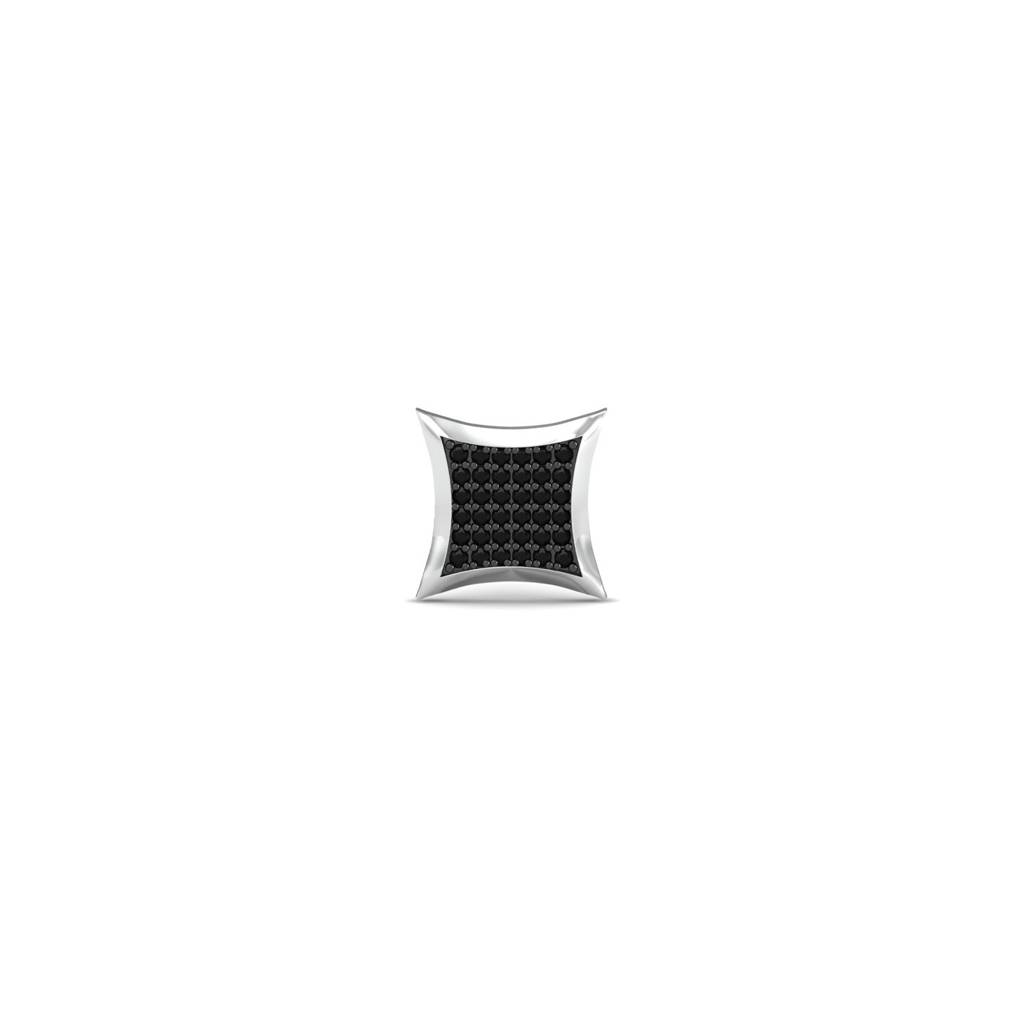 9K White Gold Imperion Black Diamond Mens Earring : ME52043