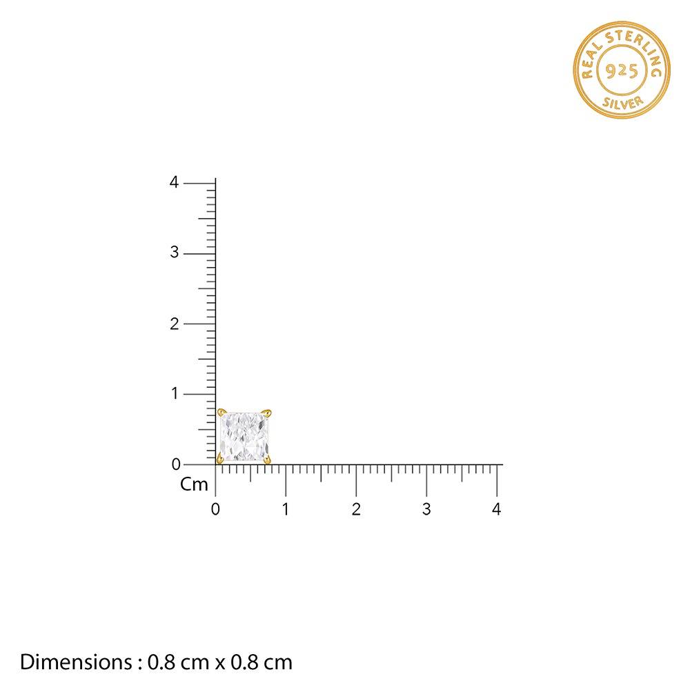 925 Silver Golden Classy Zirconia Stud For Him|Studs To Gift Men & Boys|With Certificate Of Authenticity And 925 Sta : MER0114