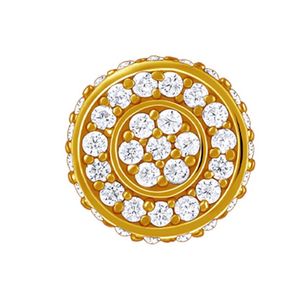 925 Silver Golden White Ice Stud For Him|Studs To Gift Men & Boys|With Certificate Of Authenticity And 925 Stamp|6 M : MER0115